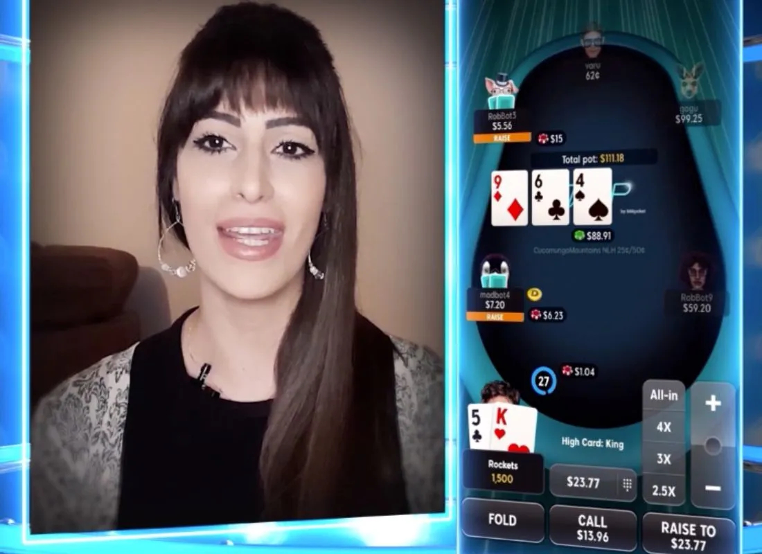 Mulher joga poker online